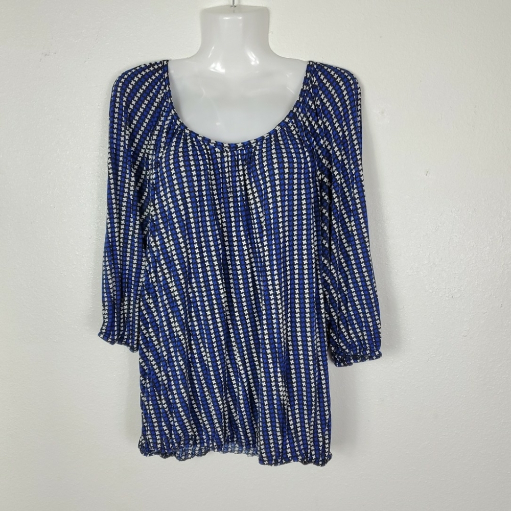 Michael Kors Woman Blouse Viscose Top Sz Ox Or Xl Striped